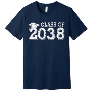 Class Of 2038 Grow With Me Handprints Space On Back Premium T-Shirt