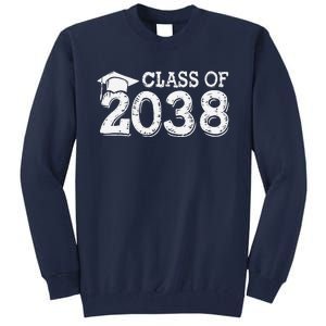 Class Of 2038 Grow With Me Handprints Space On Back Tall Sweatshirt