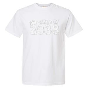 Class Of 2038 Grow With Me Handprints Space On Back Garment-Dyed Heavyweight T-Shirt