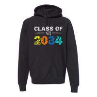 Class Of 2034 Grow With Me First Day Of School Graduation Premium Hoodie