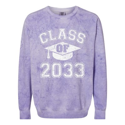 Class Of 2033 Grow With Me First Day Of Kindergarten Gift Colorblast Crewneck Sweatshirt