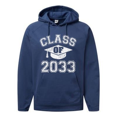 Class Of 2033 Grow With Me First Day Of Kindergarten Gift Performance Fleece Hoodie