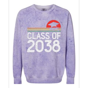 Class Of 2038 Grow With Me Kindergarten To Graduation Colorblast Crewneck Sweatshirt