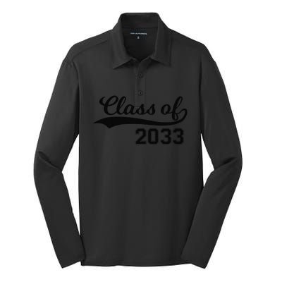 Class Of 2033 Grow With Me First Day Of School Silk Touch Performance Long Sleeve Polo