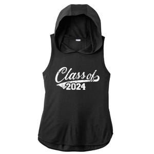 Class Of 2024 Happy 100th Day Of School Ladies PosiCharge Tri-Blend Wicking Draft Hoodie Tank