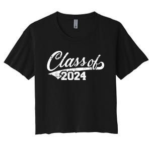 Class Of 2024 Happy 100th Day Of School Women's Crop Top Tee