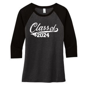 Class Of 2024 Happy 100th Day Of School Women's Tri-Blend 3/4-Sleeve Raglan Shirt