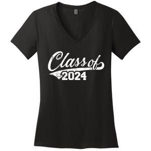 Class Of 2024 Happy 100th Day Of School Women's V-Neck T-Shirt