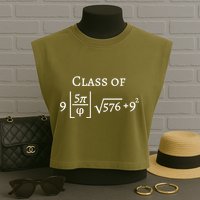 Class Of 2025 Funny Math Pi Freshman Graduation Gift Garment-Dyed Women's Muscle Tee