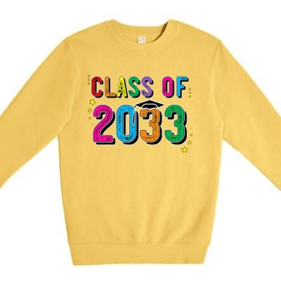 CLASS OF 2033 Grow With Me Funny First Day Of School Premium Crewneck Sweatshirt