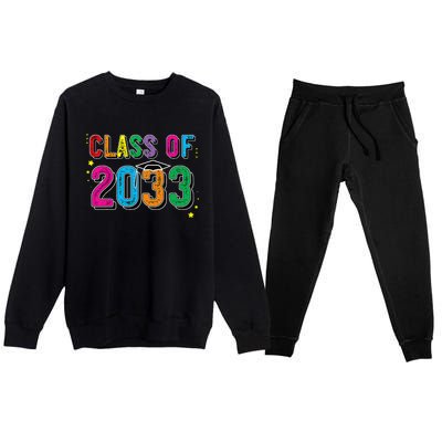 CLASS OF 2033 Grow With Me Funny First Day Of School Premium Crewneck Sweatsuit Set