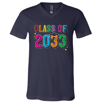 CLASS OF 2033 Grow With Me Funny First Day Of School V-Neck T-Shirt