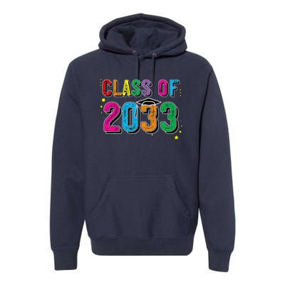 CLASS OF 2033 Grow With Me Funny First Day Of School Premium Hoodie