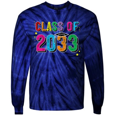 CLASS OF 2033 Grow With Me Funny First Day Of School Tie-Dye Long Sleeve Shirt