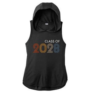 Class Of 2028 College University High School Future Graduate Ladies PosiCharge Tri-Blend Wicking Draft Hoodie Tank