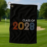 Class Of 2028 College University High School Future Graduate Golf Towel