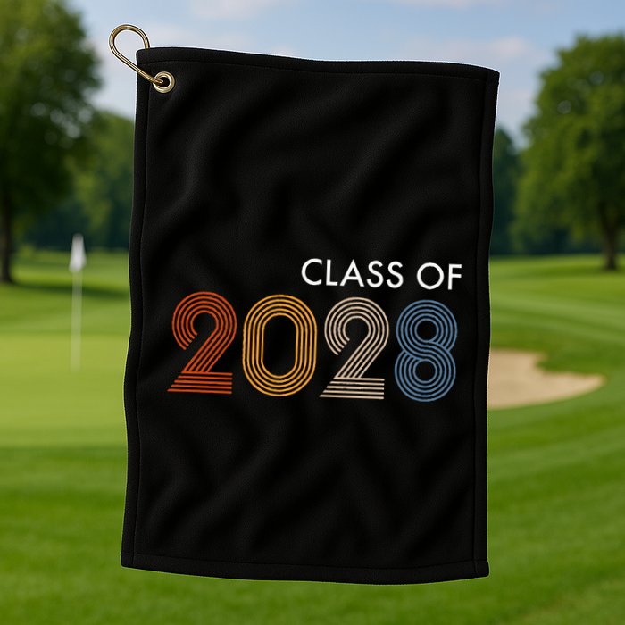 Class Of 2028 College University High School Future Graduate Golf Towel