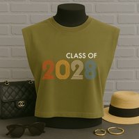 Class Of 2028 College University High School Future Graduate Garment-Dyed Women's Muscle Tee