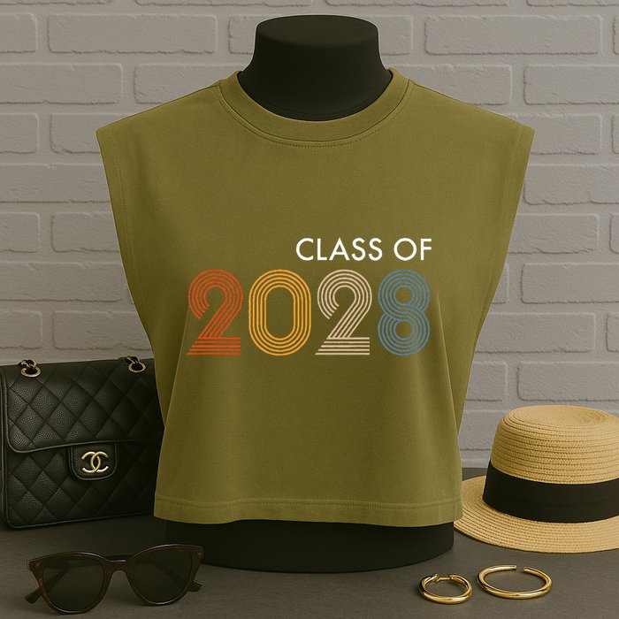 Class Of 2028 College University High School Future Graduate Garment-Dyed Women's Muscle Tee