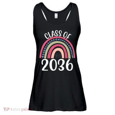 Class Of 2036 Rainbow Graduation Ladies Essential Flowy Tank