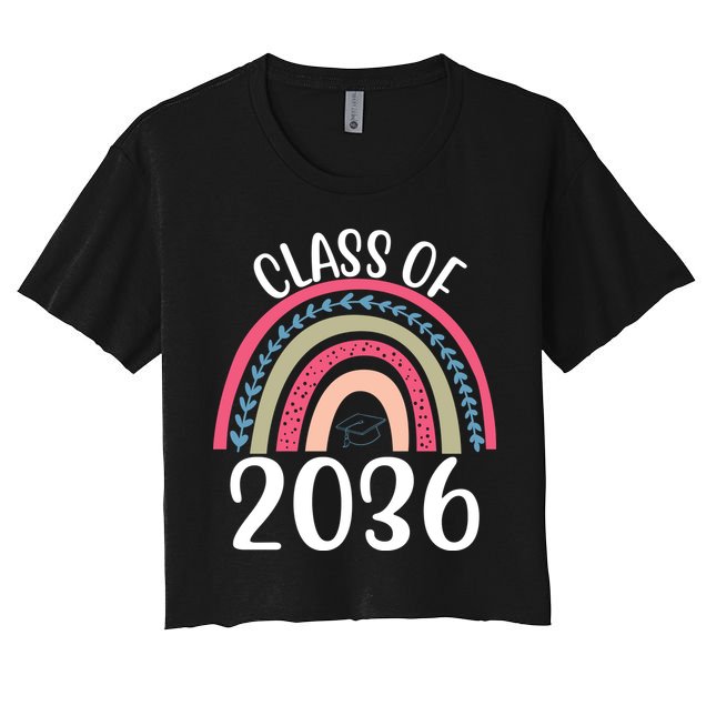 Class Of 2036 Rainbow Graduation Crop Top