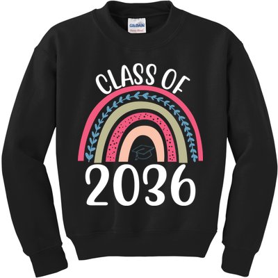 Class Of 2036 Rainbow Graduation Kids Sweatshirt
