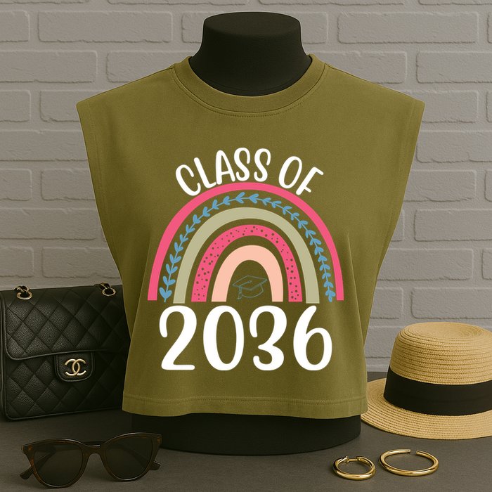 Class Of 2036 Rainbow Graduation Garment-Dyed Women's Muscle Tee