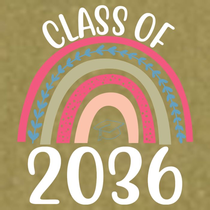 Class Of 2036 Rainbow Graduation Garment-Dyed Women's Muscle Tee