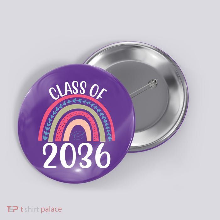 Class Of 2036 Rainbow Graduation Button