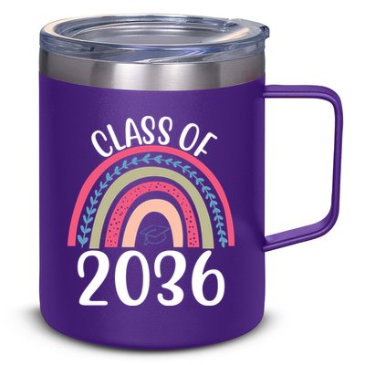 Class Of 2036 Rainbow Graduation 12oz Stainless Steel Coffee Mug