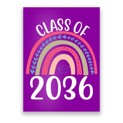 Class Of 2036 Rainbow Graduation Poster