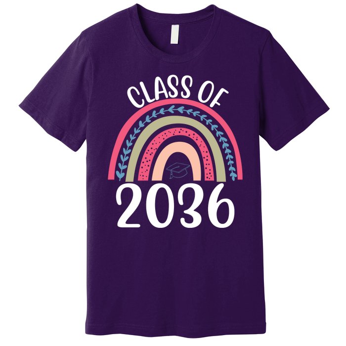 Class Of 2036 Rainbow Graduation Premium T-Shirt