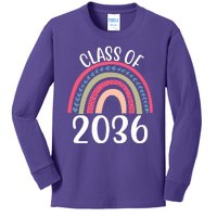 Class Of 2036 Rainbow Graduation Kids Long Sleeve Shirt