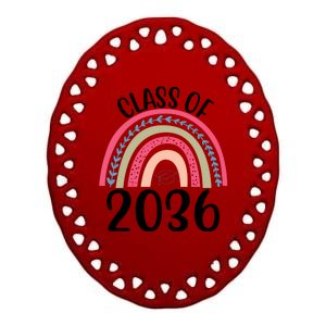 Class Of 2036 Rainbow Graduation Ceramic Oval Ornament