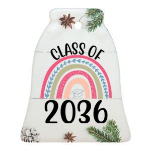 Class Of 2036 Rainbow Graduation Ceramic Bell Ornament