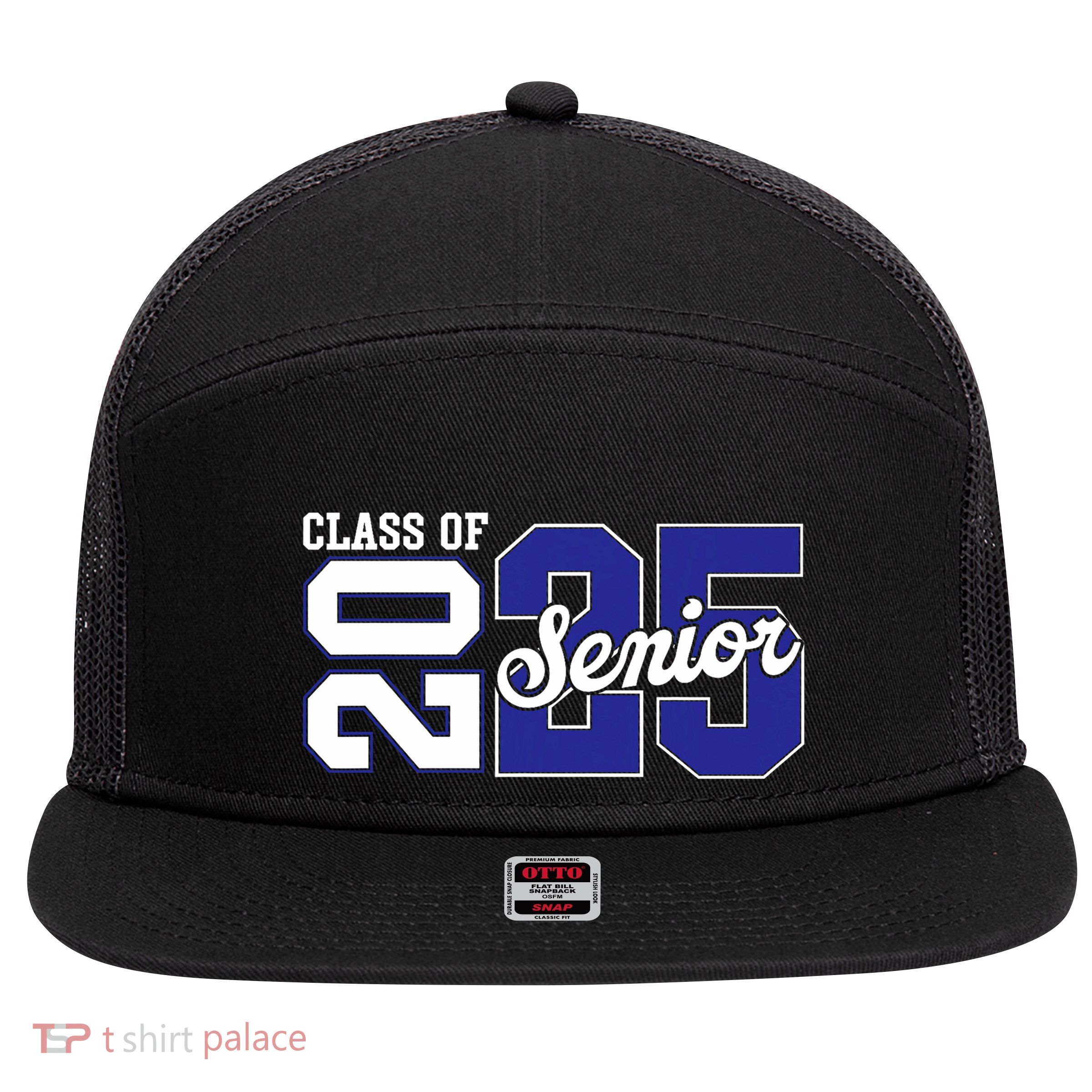 Class Of 2025 Senior 2025 Back To School 2025 Graduation 25 7 Panel Mesh Trucker Snapback Hat