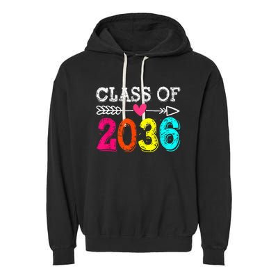 Class Of 2036 Grow With Me First Day Of School Graduation Garment-Dyed Fleece Hoodie