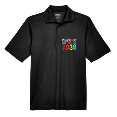 Class Of 2036 Grow With Me First Day Of School Graduation Men's Origin Performance Pique Polo