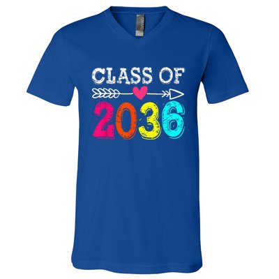 Class Of 2036 Grow With Me First Day Of School Graduation V-Neck T-Shirt