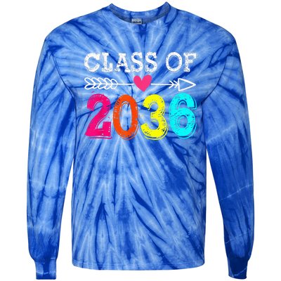 Class Of 2036 Grow With Me First Day Of School Graduation Tie-Dye Long Sleeve Shirt