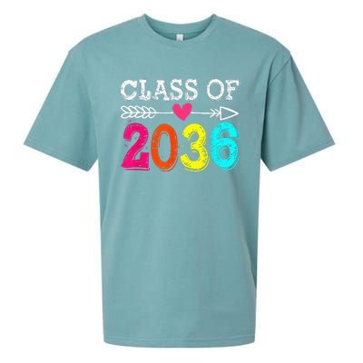 Class Of 2036 Grow With Me First Day Of School Graduation Sueded Cloud Jersey T-Shirt