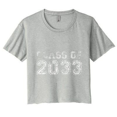 Class Of 2033 Grow With Me Graduation First Day Of School Funny Women's Crop Top Tee