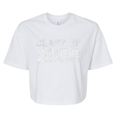 Class Of 2033 Grow With Me Graduation First Day Of School Funny Bella+Canvas Jersey Crop Tee