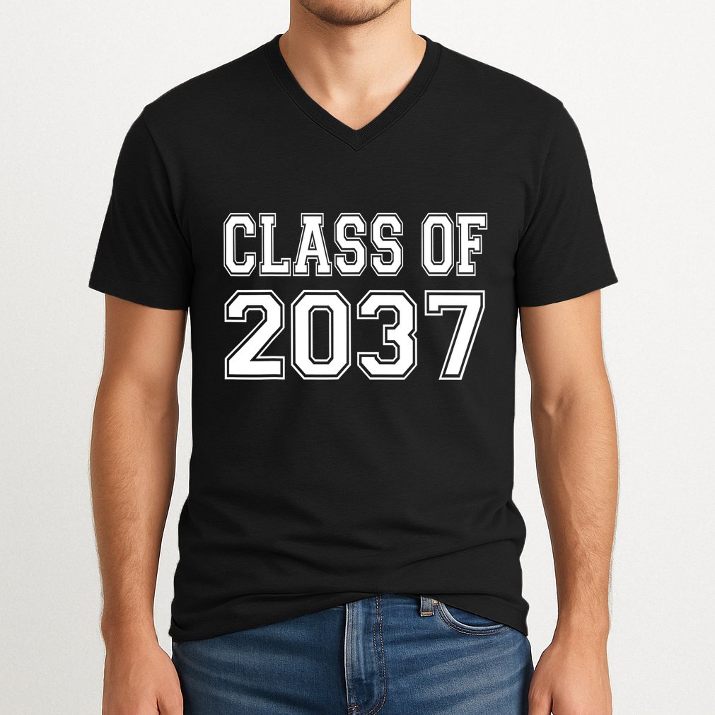 Class Of 2037 Grow With Me V-Neck T-Shirt