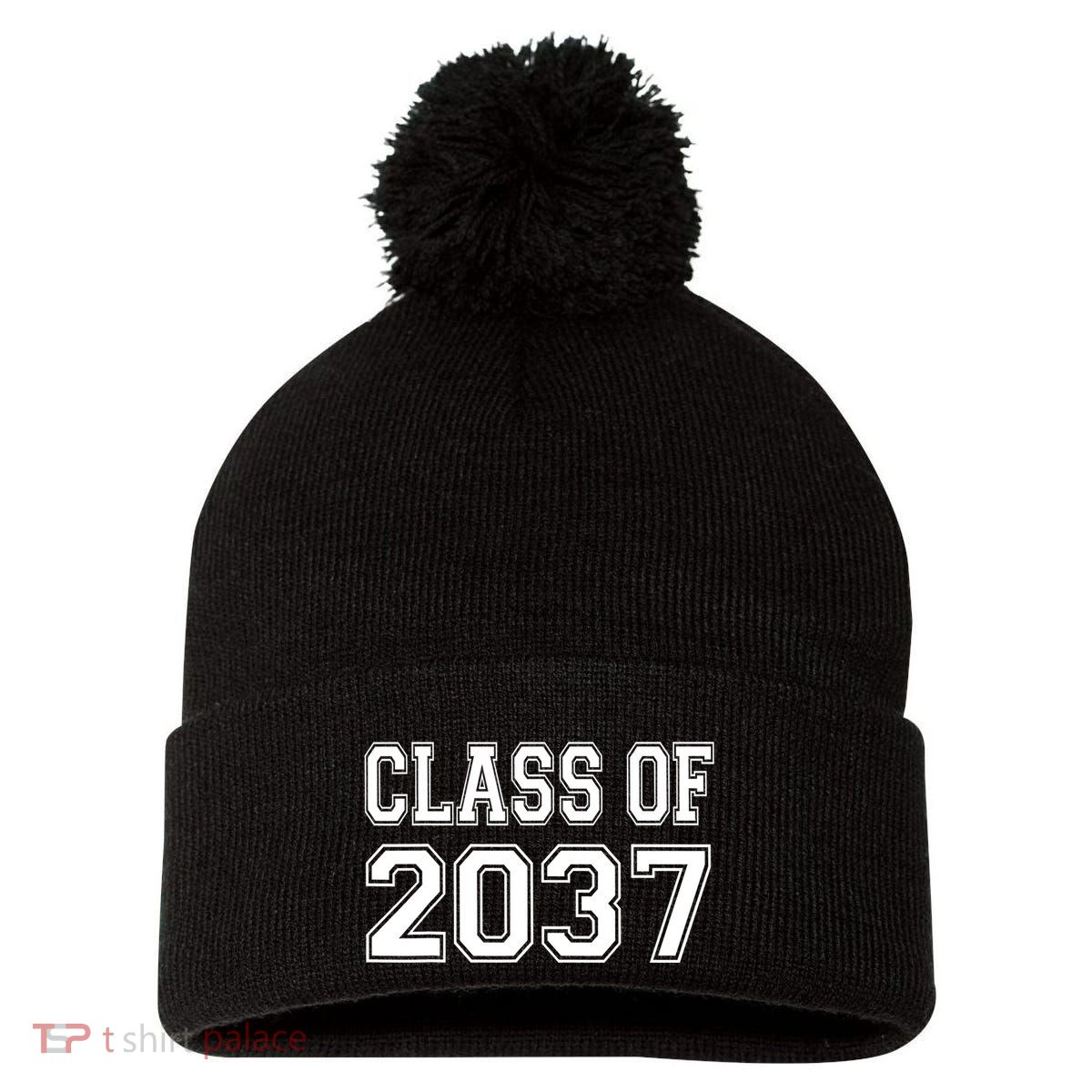 Class Of 2037 Grow With Me Pom Pom 12in Knit Beanie