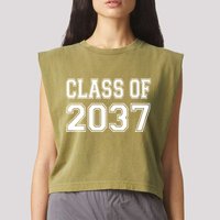 Class Of 2037 Grow With Me Garment-Dyed Women's Muscle Tee