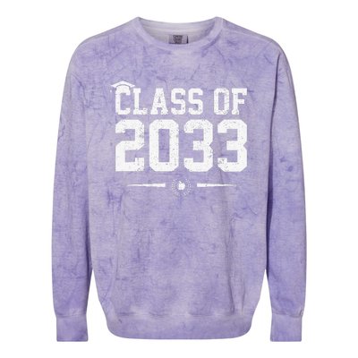 Class Of 2033 Grow With Me Graduation First Day Of School Gift Colorblast Crewneck Sweatshirt