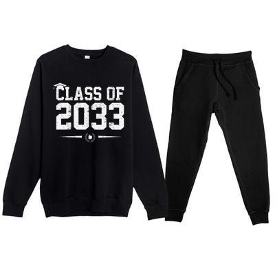 Class Of 2033 Grow With Me Graduation First Day Of School Gift Premium Crewneck Sweatsuit Set