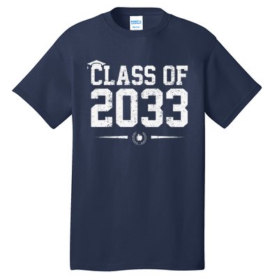 Class Of 2033 Grow With Me Graduation First Day Of School Gift Tall T-Shirt