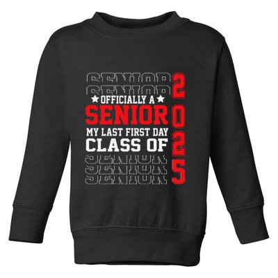 Class Of 2025 Senior Year My Last First Day Of School Toddler Sweatshirt